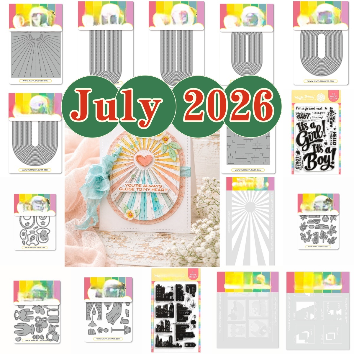 Baby Food Bag - Juli 2026 Windows Postage Collage Langwerpige