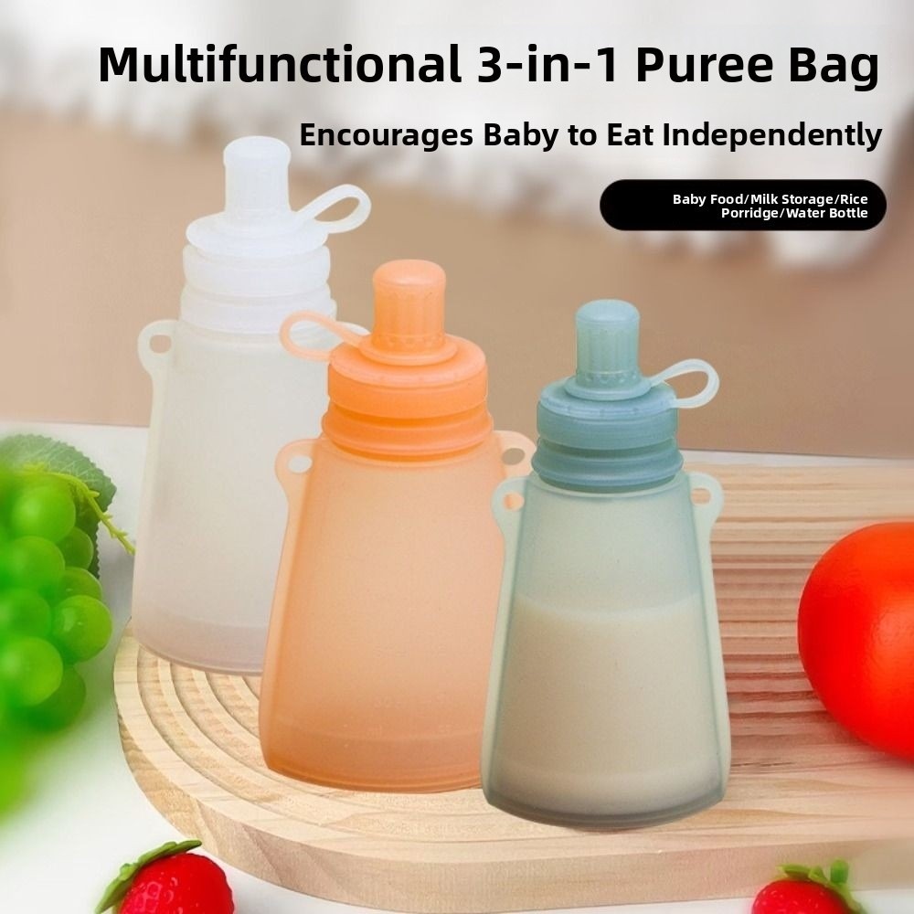 Baby Food Reusable Pouches - BPA Gratis Siliconen Babyvoeding Pouch Herbruikbare