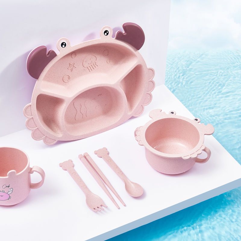 Baby Food Utensils Set - 4/6 stuks krabben kinderborden, creatieve baby-eetgerei,