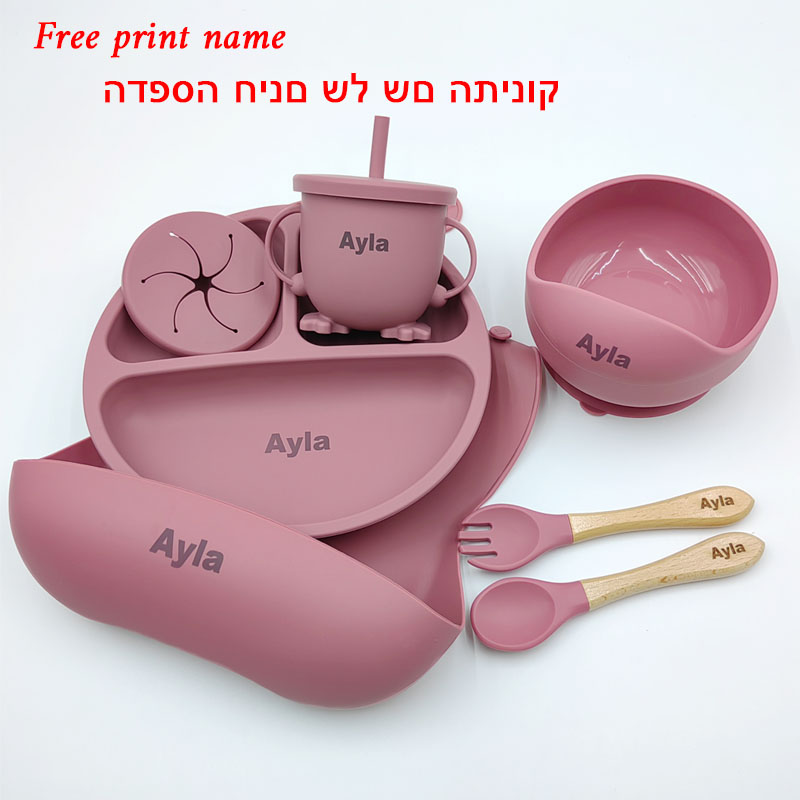 Baby Food Menu - Gepersonaliseerde Naam Servies Voor Kinderen Siliconen