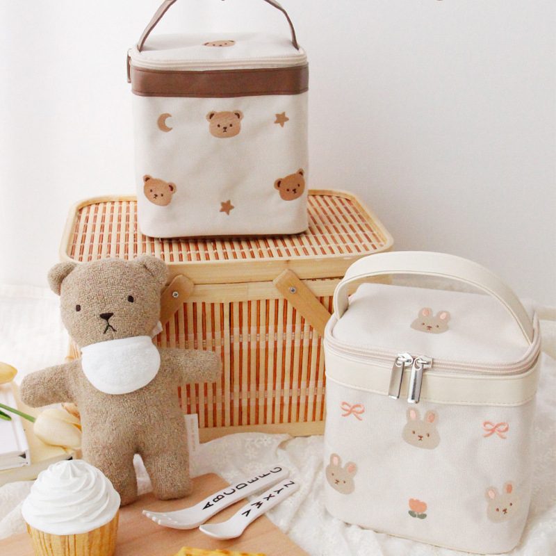 Baby Food Bag - Milancel Nieuwe Babyvoeding Isolatiezak Geborduurde Beer