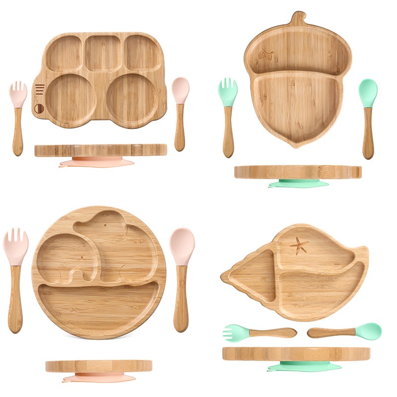 Baby Food Menu - Babyvoeding Servies Set Siliconen Vork Lepel