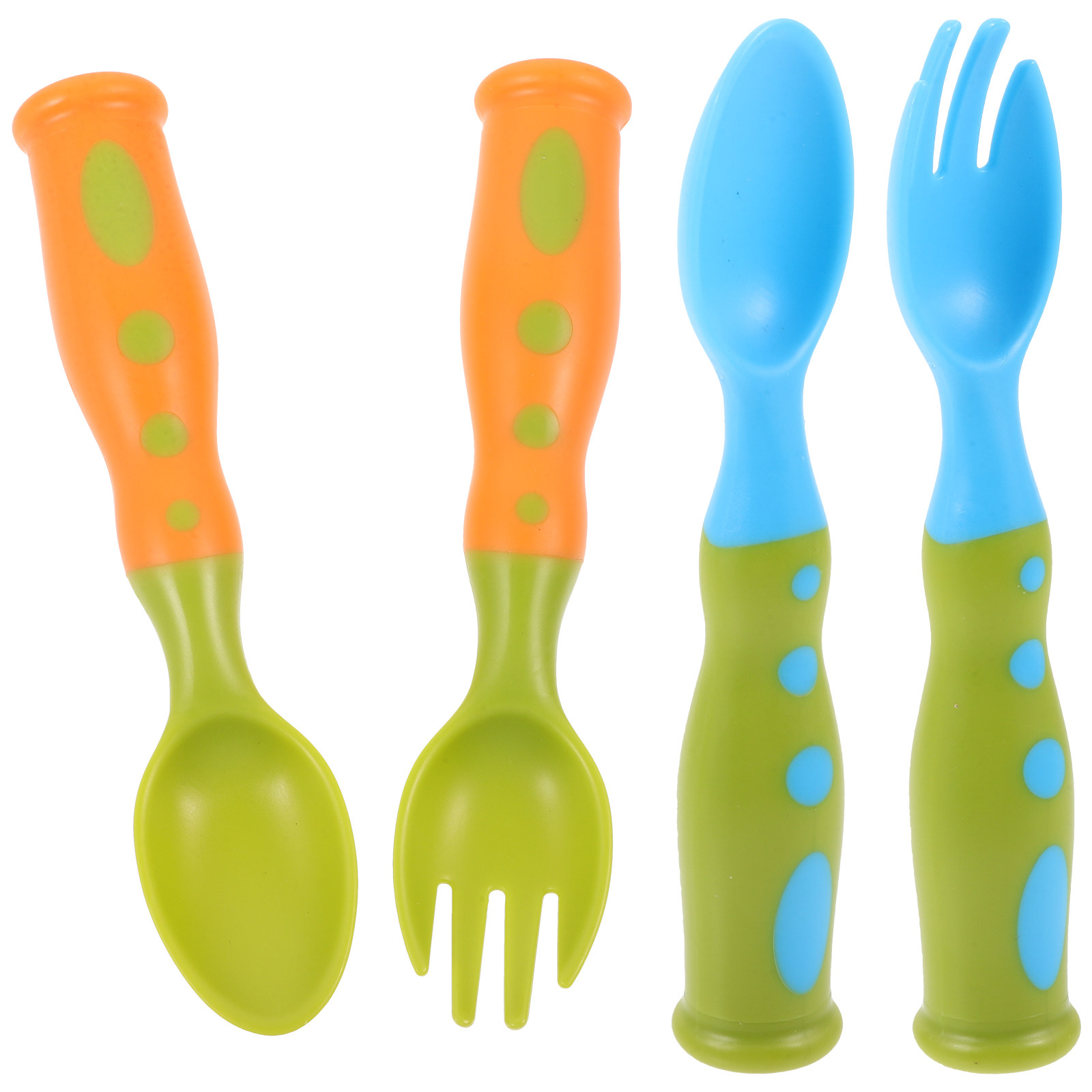 Self Feed Spoon - 2 sets baby-eetgerei, zelfvoedingslepel en -vork