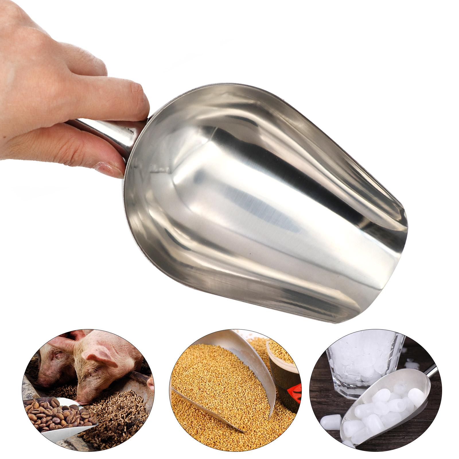 Self Feed Spoon - Voedselschep voor huisdieren Roestvrij staal Hondenvoerschep