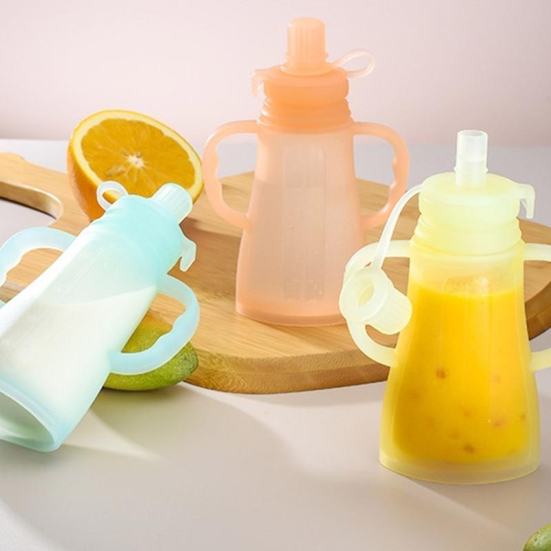 Baby Food Reusable Pouches - Draagbare Lekvrij Siliconen Baby Fruitpuree Knijp