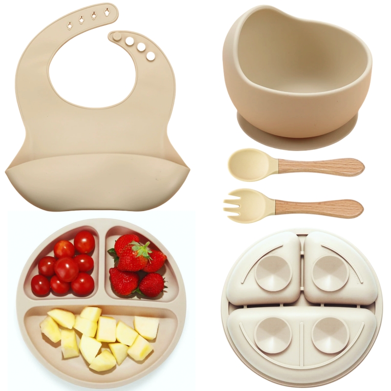 Baby Food Menu - 5-delige siliconen babyvoedingsset, veilig en zacht