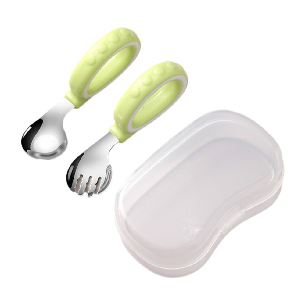 Self Feed Spoon - 316L roestvrijstalen lepel-vorkset, eenvoudig te bedienen,