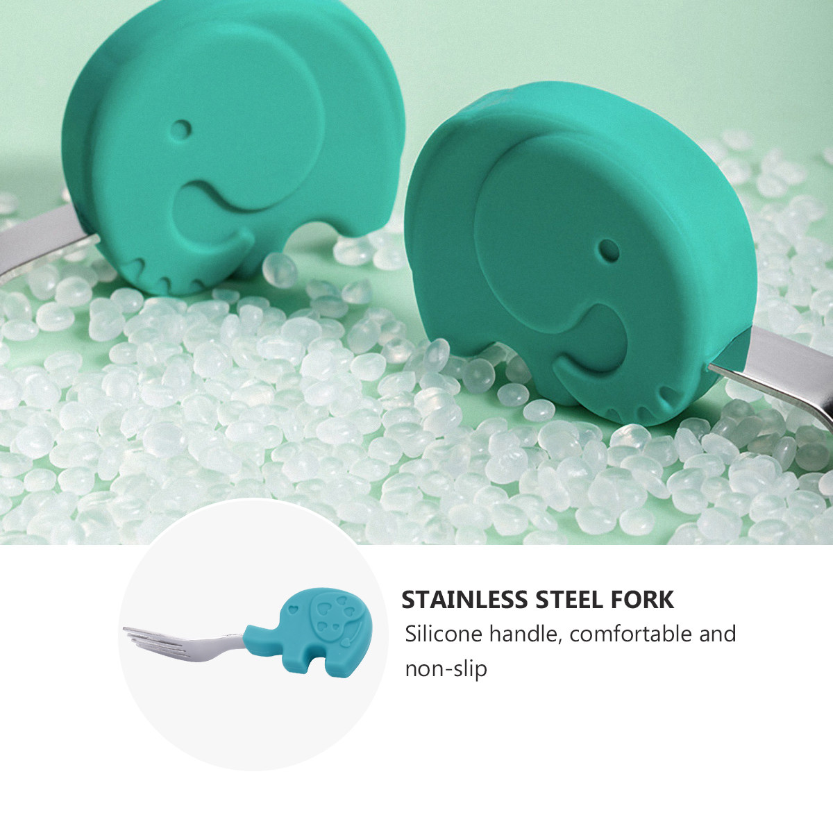 1Set Baby Eetgerei Set van Sil - Baby Food Utensils Set recensie en prijs