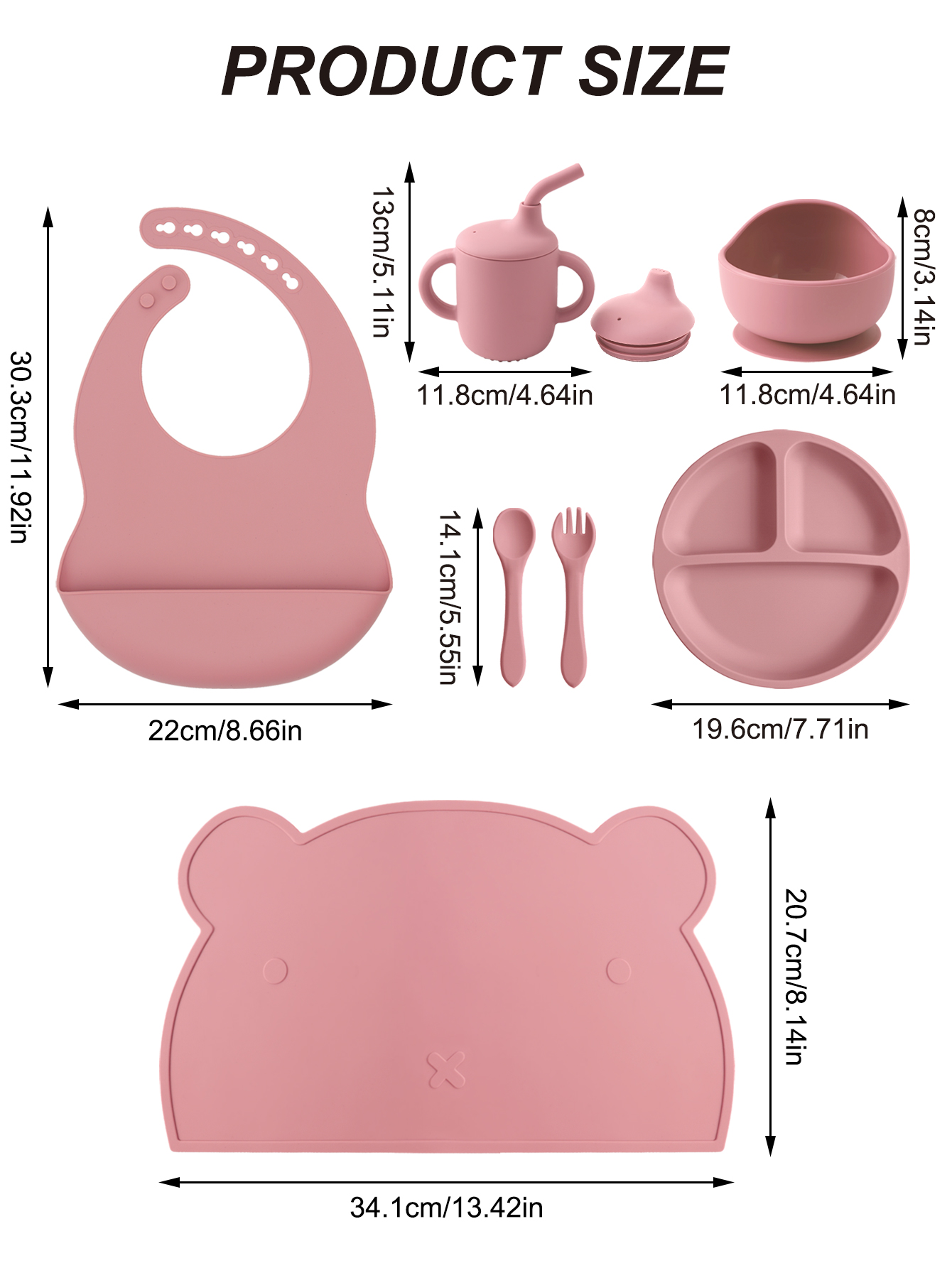 7PCS Siliconen Babyvoeding Set - Self Feed Spoon recensie en prijs